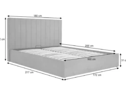 Designer Polsterbett Livia in Samt mit Stauraum