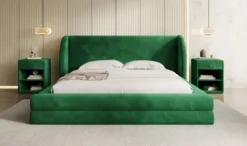 Designer Polsterbett Liv in Samt mit Stauraum