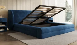 Designer Polsterbett Liv in Samt mit Stauraum