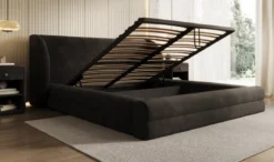 Designer Polsterbett Liv in Samt mit Stauraum