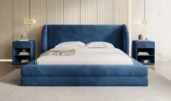 Designer Polsterbett Liv in Samt mit Stauraum