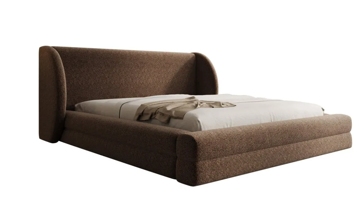 Designer Polsterbett Liv in Strukturstoff mit Stauraum