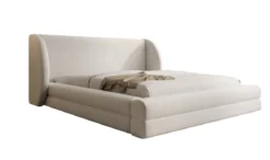 Designer Polsterbett Liv in Strukturstoff mit Stauraum