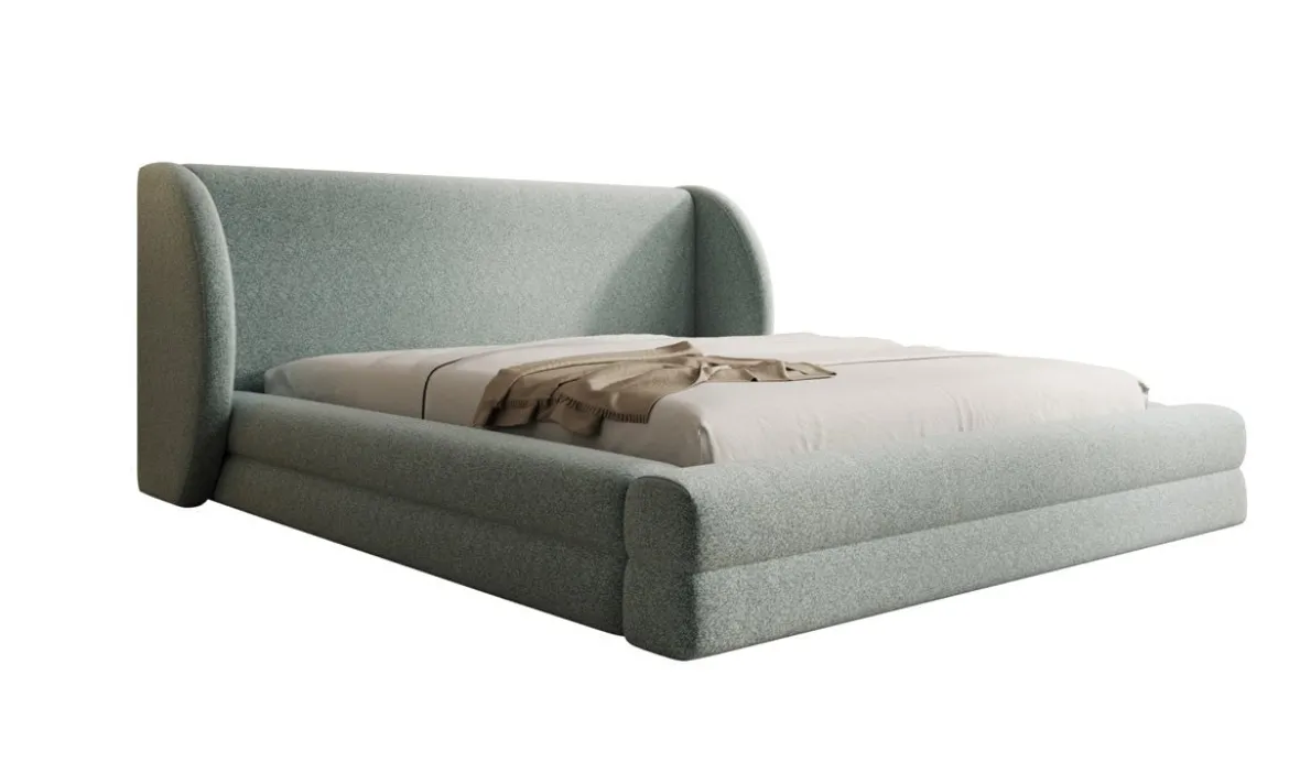 Designer Polsterbett Liv in Strukturstoff mit Stauraum