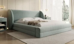 Designer Polsterbett Liv in Strukturstoff mit Stauraum