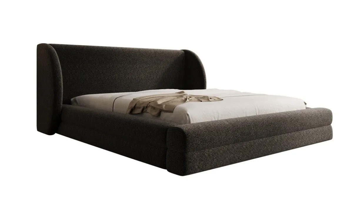Designer Polsterbett Liv in Strukturstoff mit Stauraum