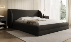 Designer Polsterbett Liv in Teddy Bouclé mit Stauraum