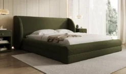 Designer Polsterbett Liv in Teddy Bouclé mit Stauraum