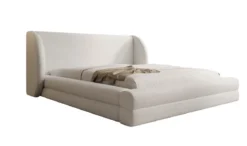 Designer Polsterbett Liv in Teddy Bouclé mit Stauraum