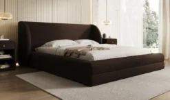 Designer Polsterbett Liv in Teddy Bouclé mit Stauraum