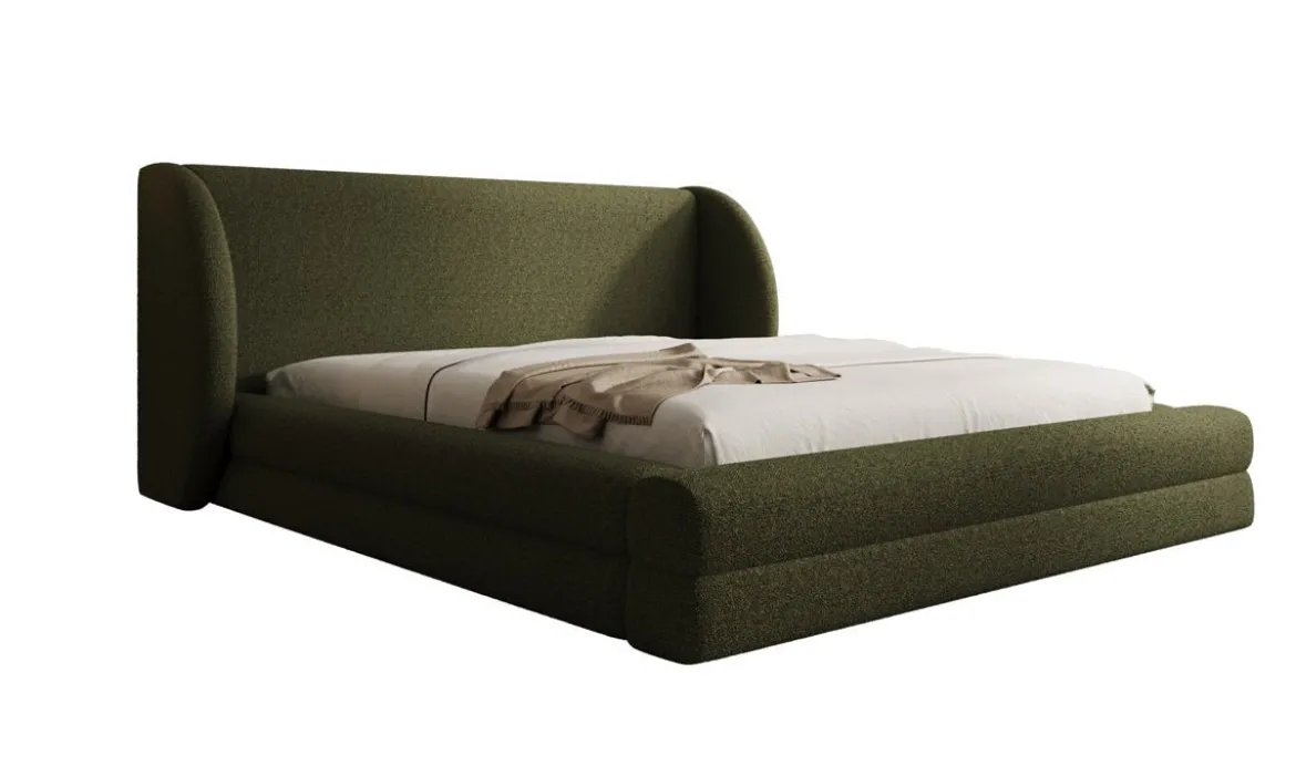 Designer Polsterbett Liv in Teddy Bouclé mit Stauraum