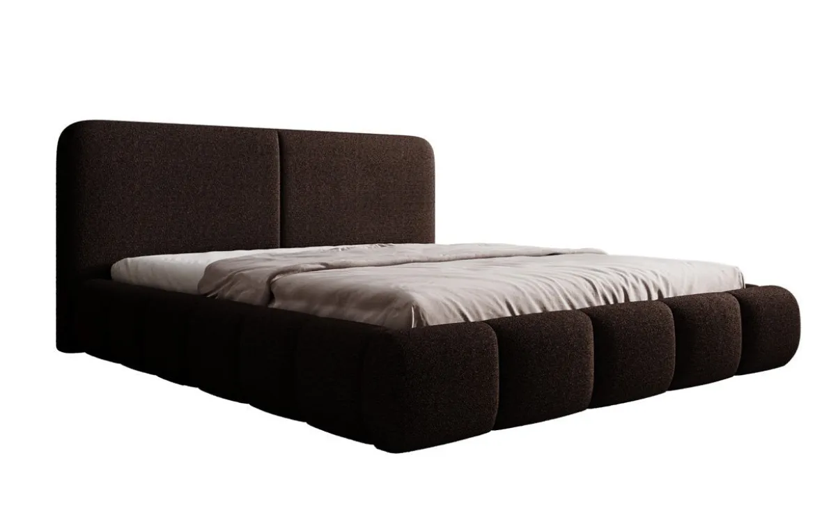 Designer Polsterbett Lolita in Bouclé mit Stauraum