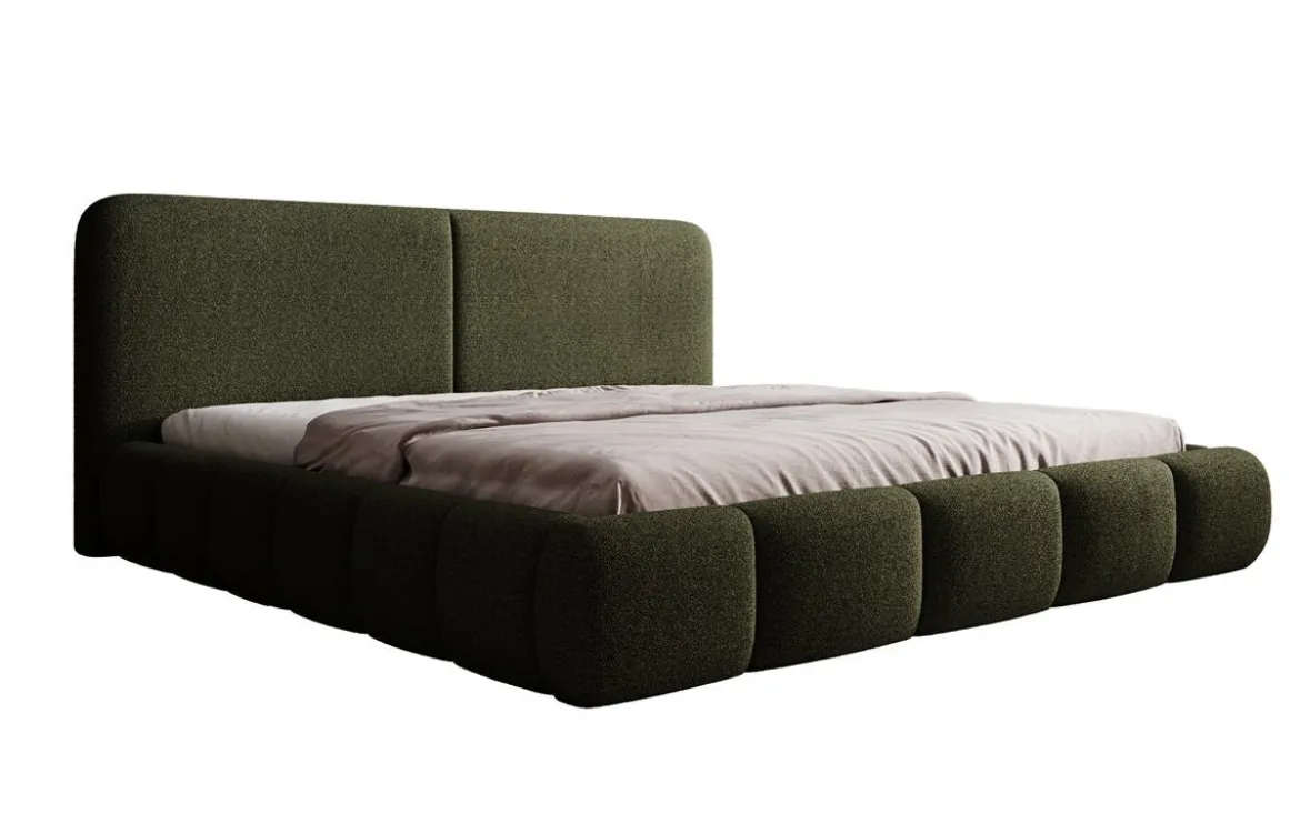 Designer Polsterbett Lolita in Bouclé mit Stauraum