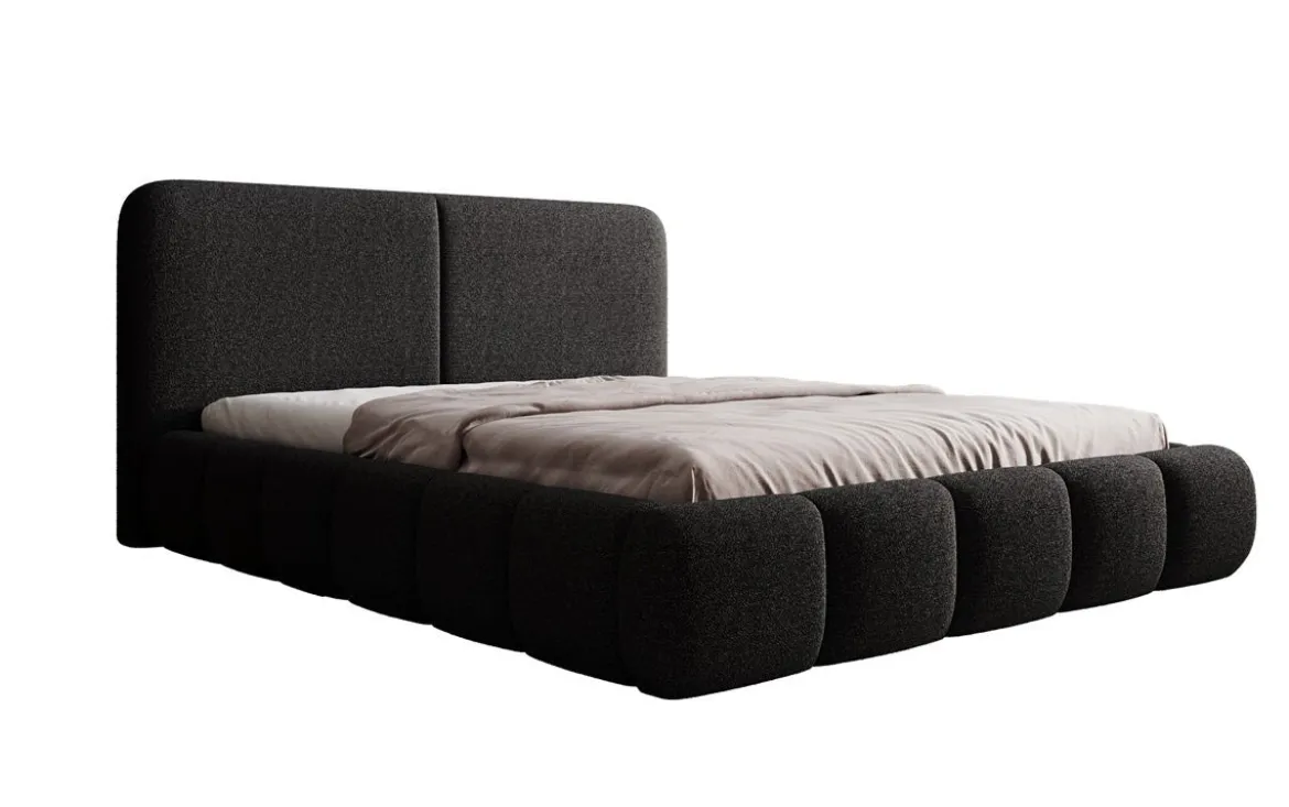 Designer Polsterbett Lolita in Bouclé mit Stauraum