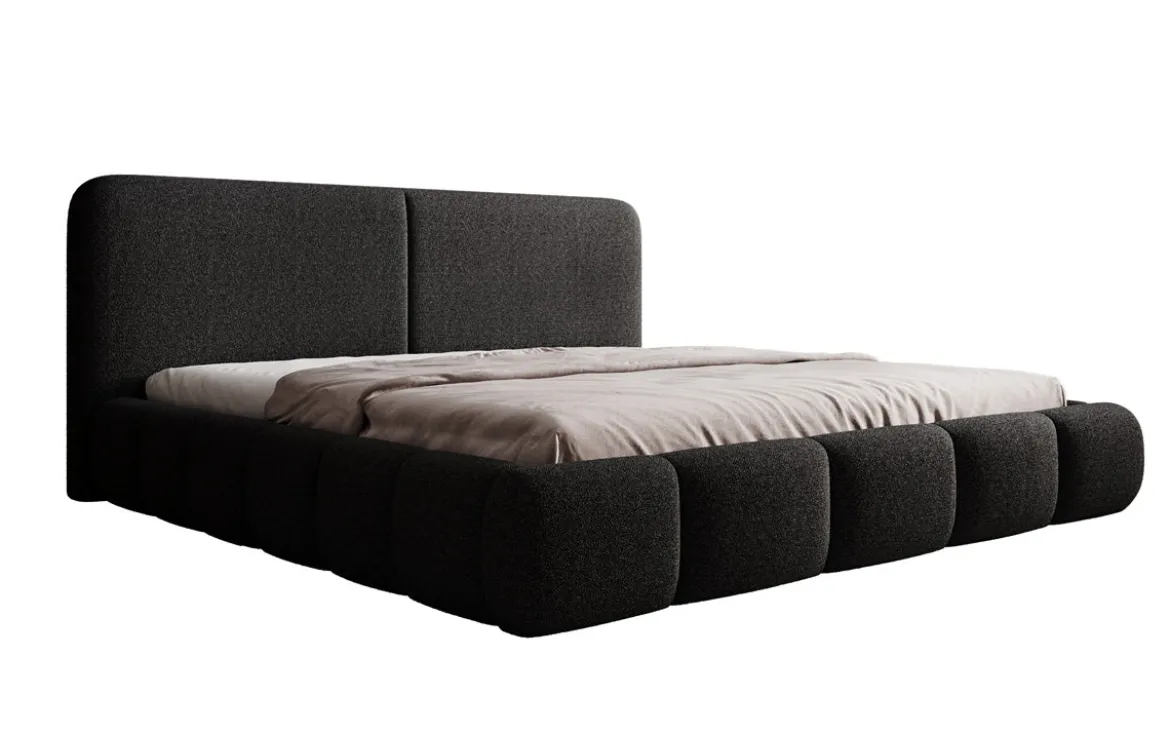 Designer Polsterbett Lolita in Bouclé mit Stauraum
