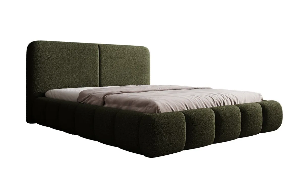 Designer Polsterbett Lolita in Bouclé mit Stauraum