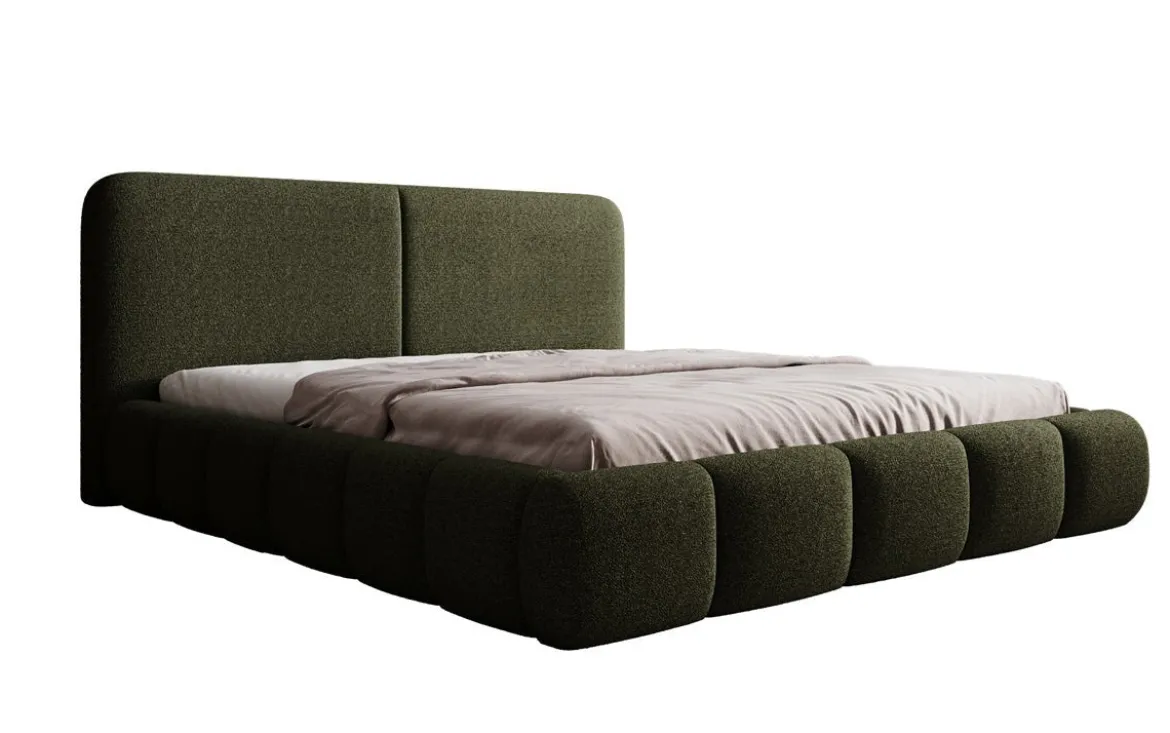 Designer Polsterbett Lolita in Bouclé mit Stauraum