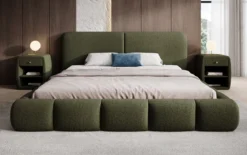 Designer Polsterbett Lolita in Bouclé mit Stauraum