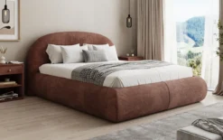 Designer Polsterbett Loop in Cord mit Stauraum