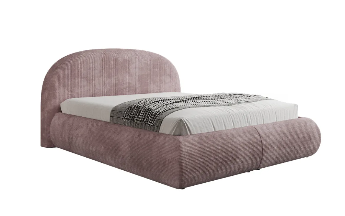 Designer Polsterbett Loop in Cord mit Stauraum
