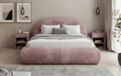 Designer Polsterbett Loop in Cord mit Stauraum