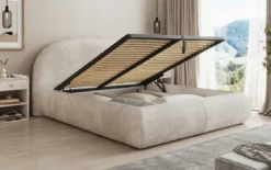 Designer Polsterbett Loop in Cord mit Stauraum