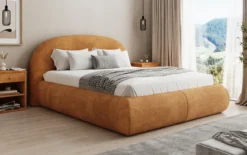 Designer Polsterbett Loop in Cord mit Stauraum