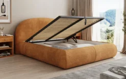 Designer Polsterbett Loop in Cord mit Stauraum