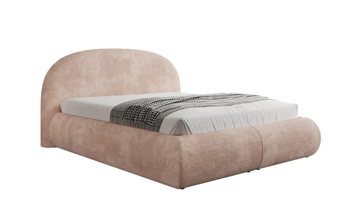 Designer Polsterbett Loop in Cord mit Stauraum