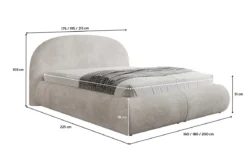 Designer Polsterbett Loop in Cord mit Stauraum