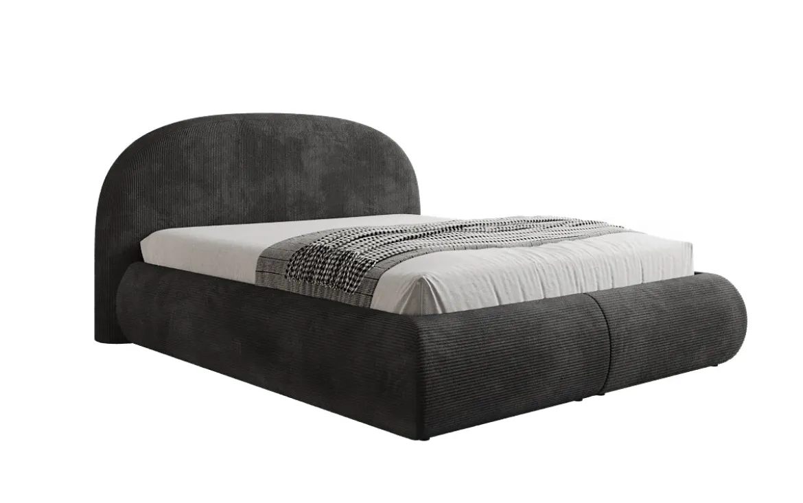 Designer Polsterbett Loop in Cord mit Stauraum