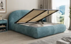 Designer Polsterbett Loop in Cord mit Stauraum