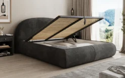 Designer Polsterbett Loop in Cord mit Stauraum