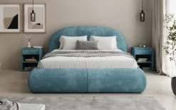 Designer Polsterbett Loop in Cord mit Stauraum