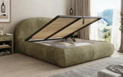 Designer Polsterbett Loop in Cord mit Stauraum