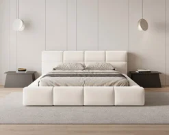 Designer Polsterbett Lora Samt mit Stauraum
