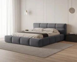 Designer Polsterbett Lora Samt mit Stauraum