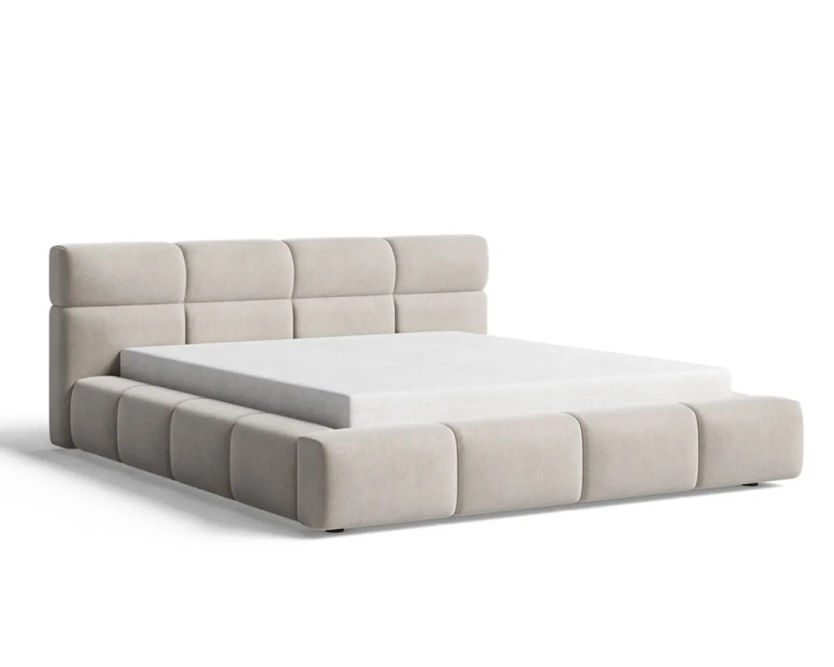 Designer Polsterbett Lora Samt mit Stauraum