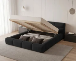 Designer Polsterbett Lora Samt mit Stauraum