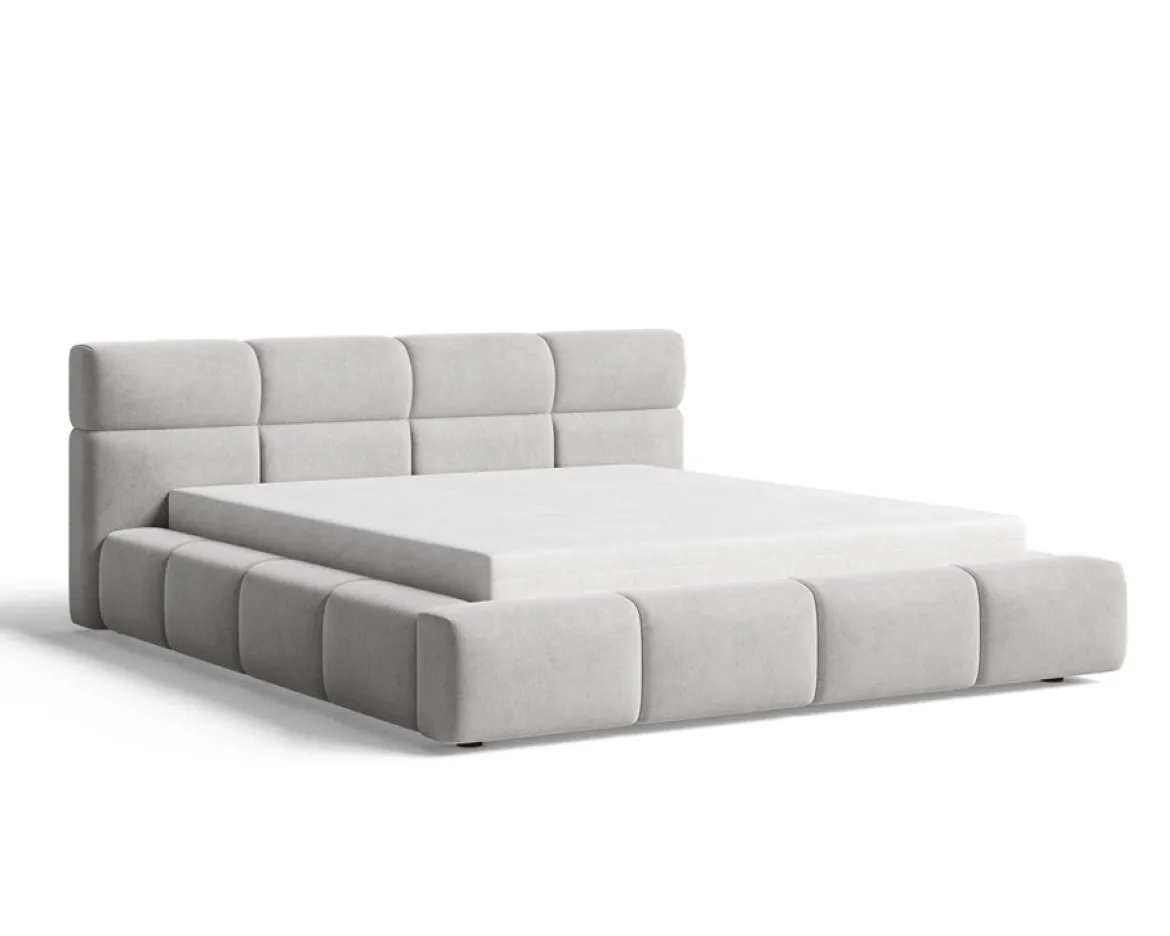 Designer Polsterbett Lora Samt mit Stauraum