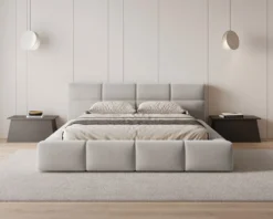Designer Polsterbett Lora Samt mit Stauraum