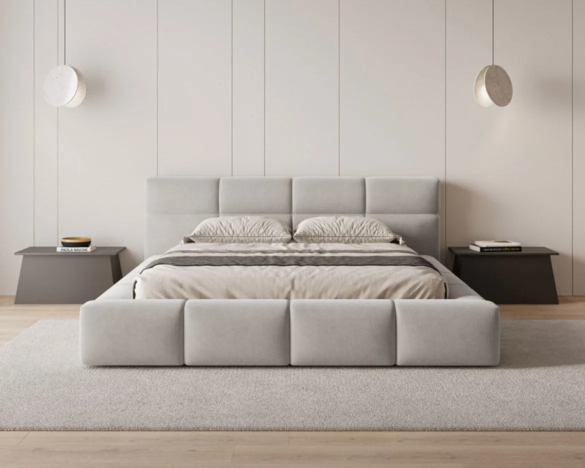 Designer Polsterbett Lora Samt mit Stauraum