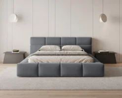 Designer Polsterbett Lora Samt mit Stauraum