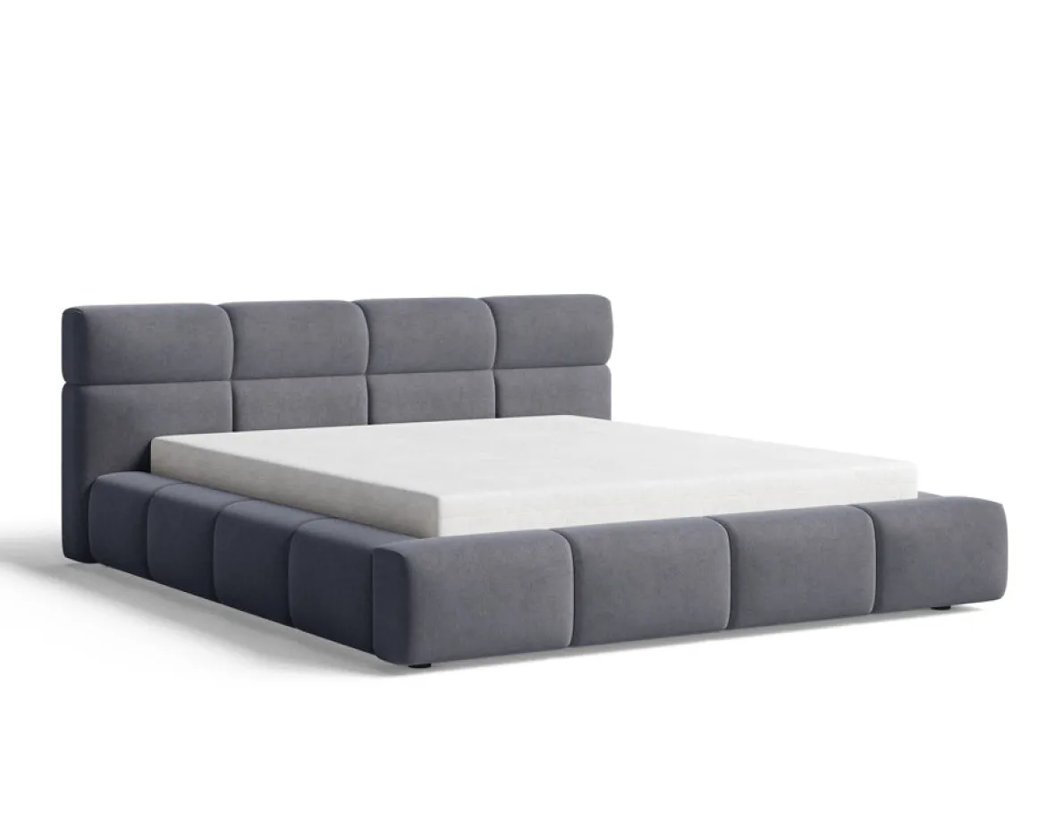 Designer Polsterbett Lora Samt mit Stauraum