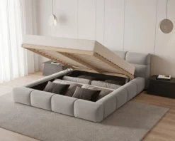 Designer Polsterbett Lora Samt mit Stauraum