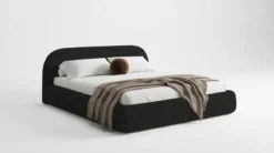 Designer Polsterbett Luma in Bouclé mit Stauraum