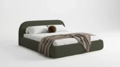 Designer Polsterbett Luma in Bouclé mit Stauraum