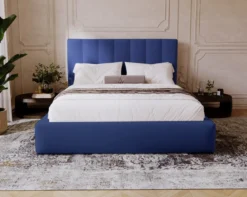 Designer Polsterbett Lunera in Samt mit Stauraum