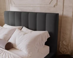 Designer Polsterbett Lunera in Samt mit Stauraum