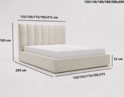 Designer Polsterbett Lunera in Samt mit Stauraum